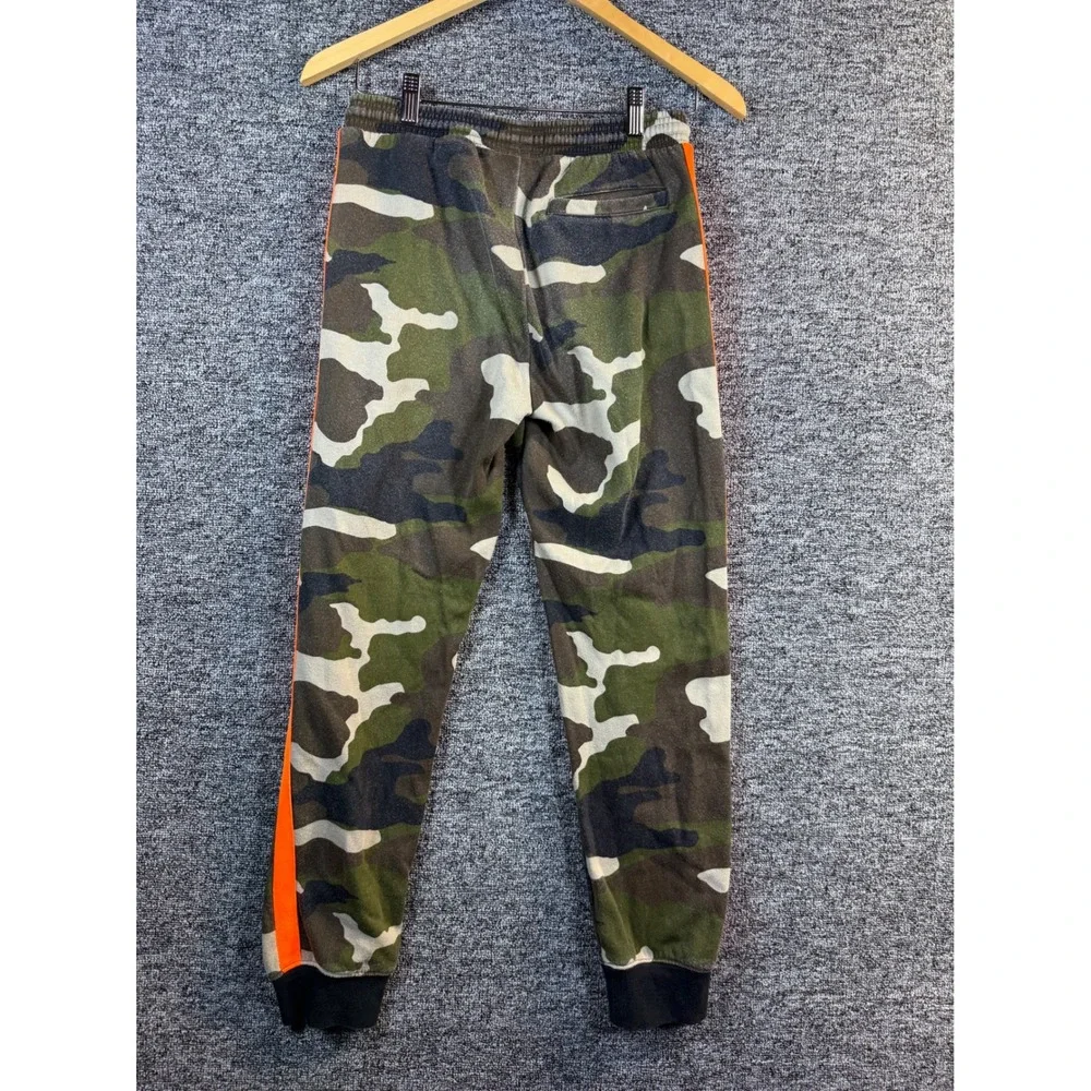 Jordan Air Boys Camo Joggers Green Orange Stripe Jumpman Sweatpants Large 12-13Y